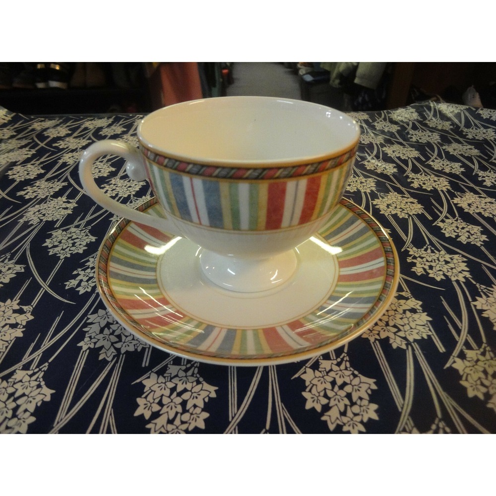 Mikasa Ultima super stong fine china HK 308 fashion tones saucer plate & tea cup